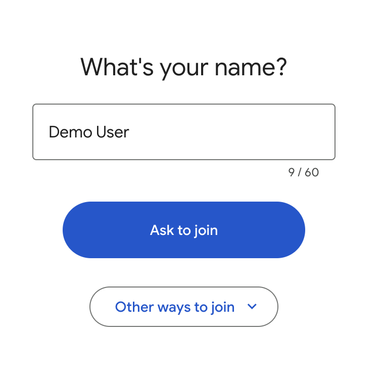 Enter your name join meeting