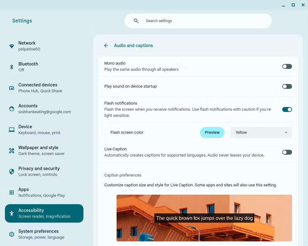 Flash Notifications ChromeOS